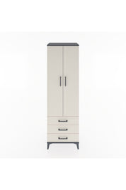 Hyperion Dolap 2 Raflı 3 Çekmeceli Tek Askılı 60x44x195 Antrasit-Aytaşı