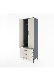 Hyperion Dolap 2 Raflı 3 Çekmeceli Tek Askılı 60x44x195 Antrasit-Aytaşı