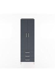 Hyperion Dolap 2 Raflı 3 Çekmeceli Tek Askılı 60x44x195 Antrasit-Antrasit