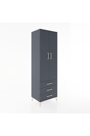 Hyperion Dolap 2 Raflı 3 Çekmeceli Tek Askılı 60x44x195 Antrasit-Antrasit