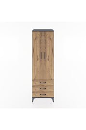 Hyperion Dolap 2 Raflı 3 Çekmeceli Tek Askılı 60x44x195 Antrasit-Çam