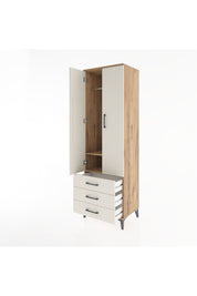 Hyperion Dolap 2 Raflı 3 Çekmeceli Tek Askılı 60x44x195 Çam-Aytaşı