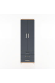 Hyperion Dolap 2 Raflı 3 Çekmeceli Tek Askılı 60x44x195 Çam-Antrasit