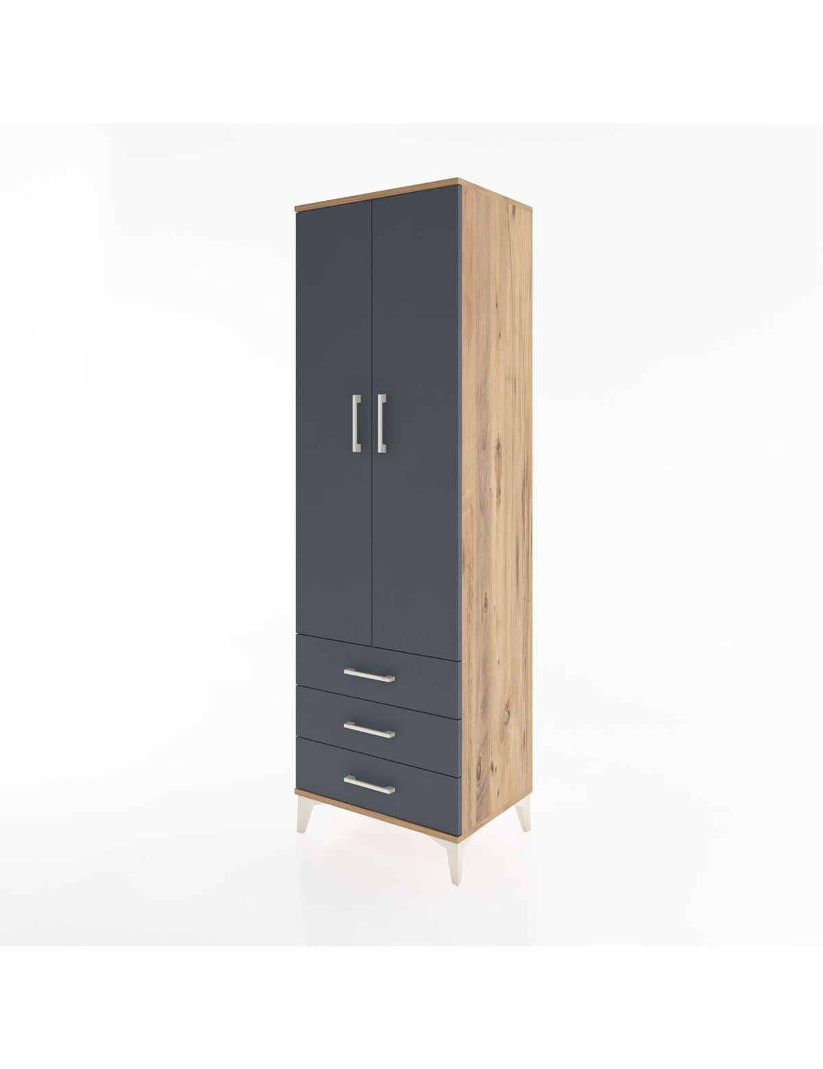 Hyperion Dolap 2 Raflı 3 Çekmeceli Tek Askılı 60x44x195 - S59M103V8B