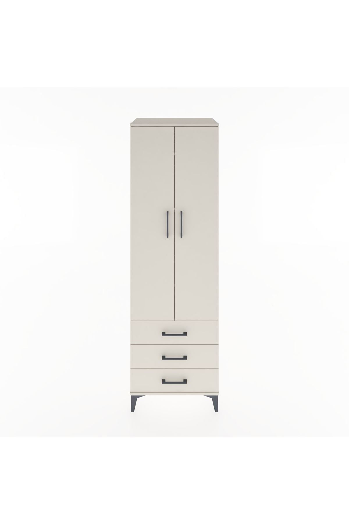 Hyperion Dolap 4 Raflı 3 Çekmeceli 2 Kapaklı 60x44x195 Aytaşı-Aytaşı