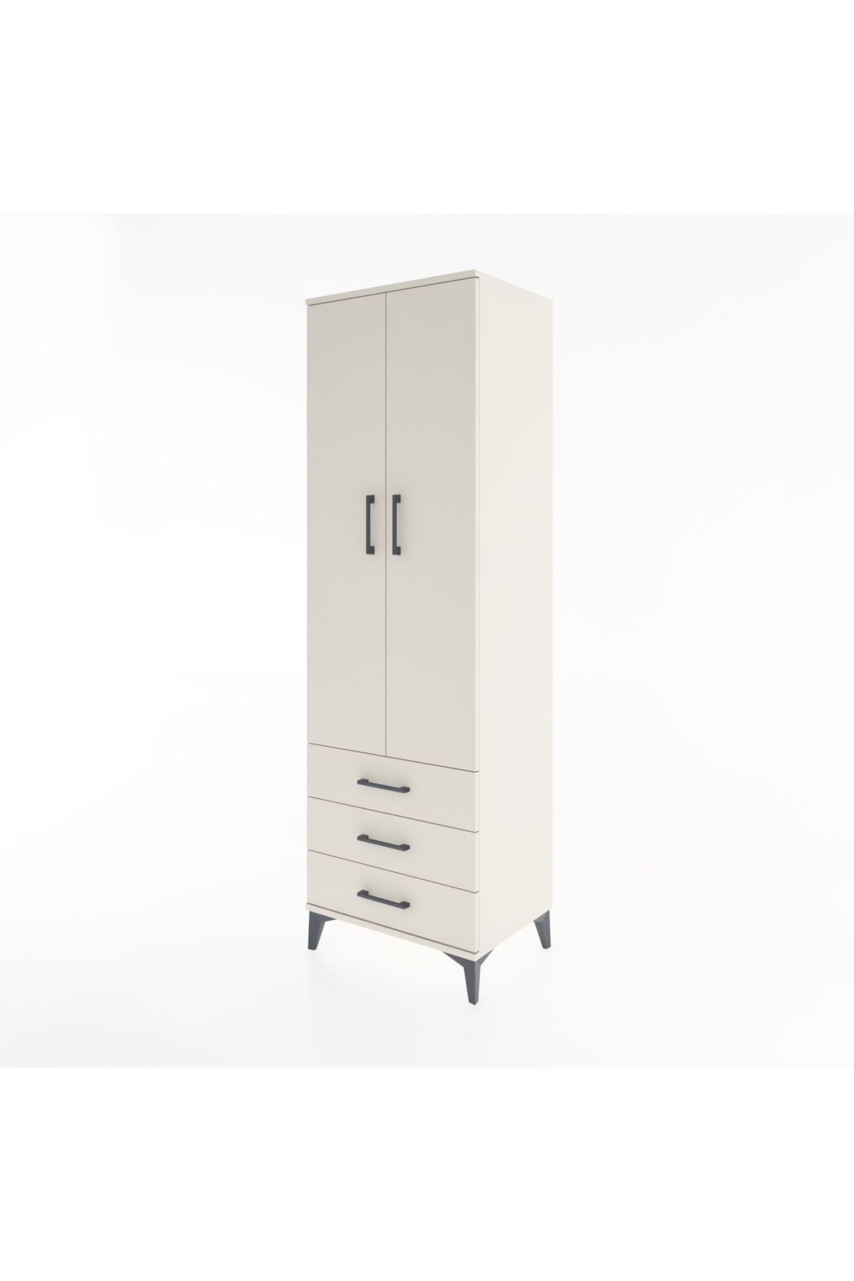 Hyperion Dolap 4 Raflı 3 Çekmeceli 2 Kapaklı 60x44x195 Aytaşı-Aytaşı