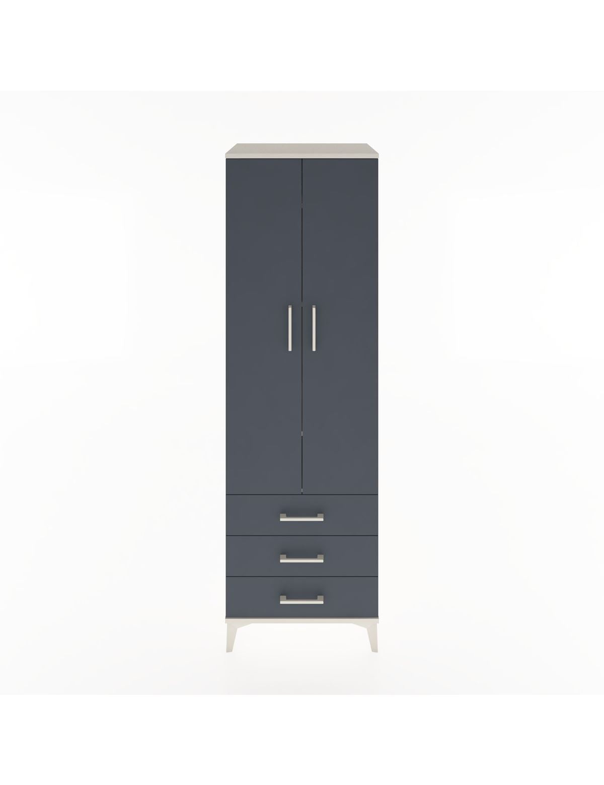 Hyperion Dolap 4 Raflı 3 Çekmeceli 2 Kapaklı 60x44x195 Aytaşı-Antrasit