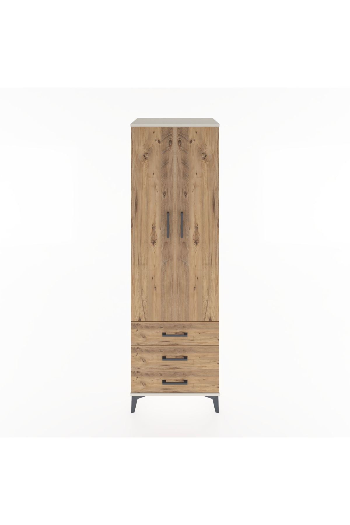 Hyperion Dolap 4 Raflı 3 Çekmeceli 2 Kapaklı 60x44x195 Aytaşı-Çam