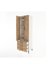 Hyperion Dolap 4 Raflı 3 Çekmeceli 2 Kapaklı 60x44x195 Aytaşı-Çam