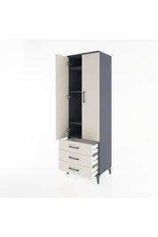 Hyperion Dolap 4 Raflı 3 Çekmeceli 2 Kapaklı 60x44x195 Antrasit-Aytaşı