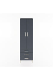 Hyperion Dolap 4 Raflı 3 Çekmeceli 2 Kapaklı 60x44x195 Antrasit-Antrasit