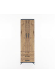 Hyperion Dolap 4 Raflı 3 Çekmeceli 2 Kapaklı 60x44x195 Antrasit-Çam