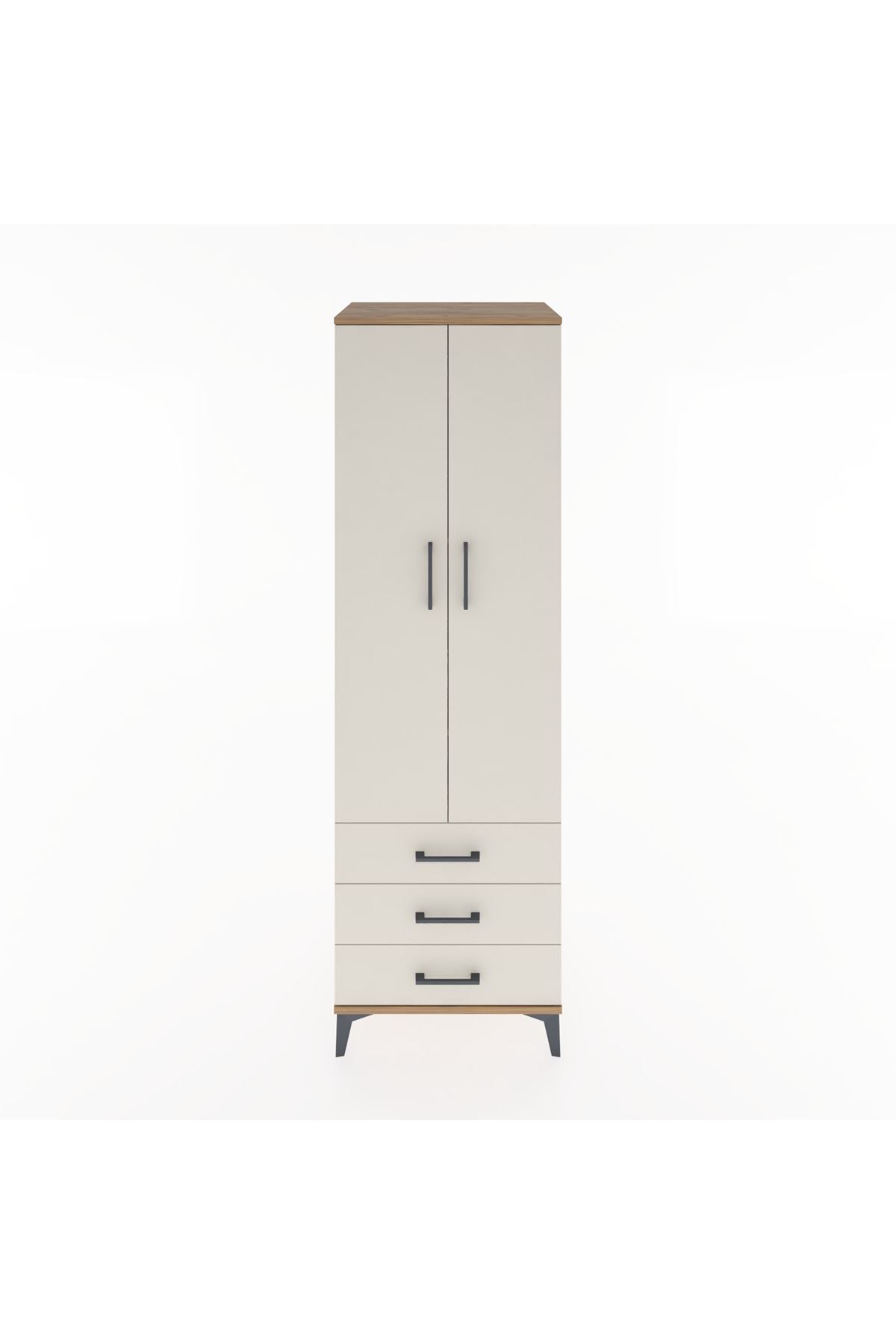 Hyperion Dolap 4 Raflı 3 Çekmeceli 2 Kapaklı 60x44x195 Çam-Aytaşı