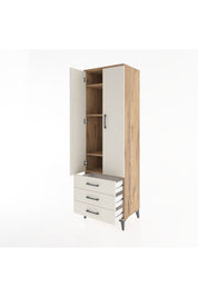 Hyperion Dolap 4 Raflı 3 Çekmeceli 2 Kapaklı 60x44x195 Çam-Aytaşı