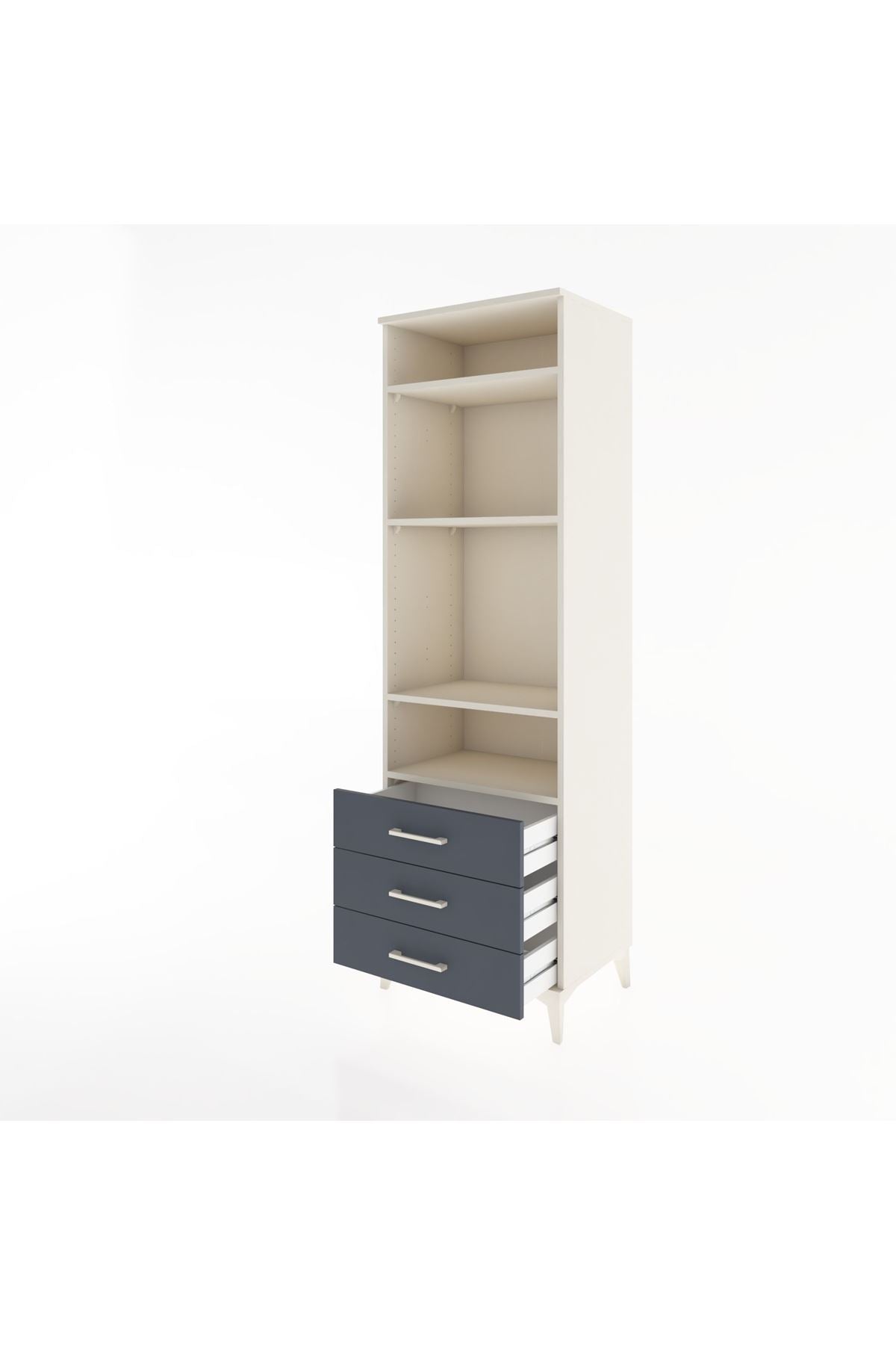 Hyperion Dolap 4 Raflı 3 Çekmeceli 60x44x195 Aytaşı-Antrasit