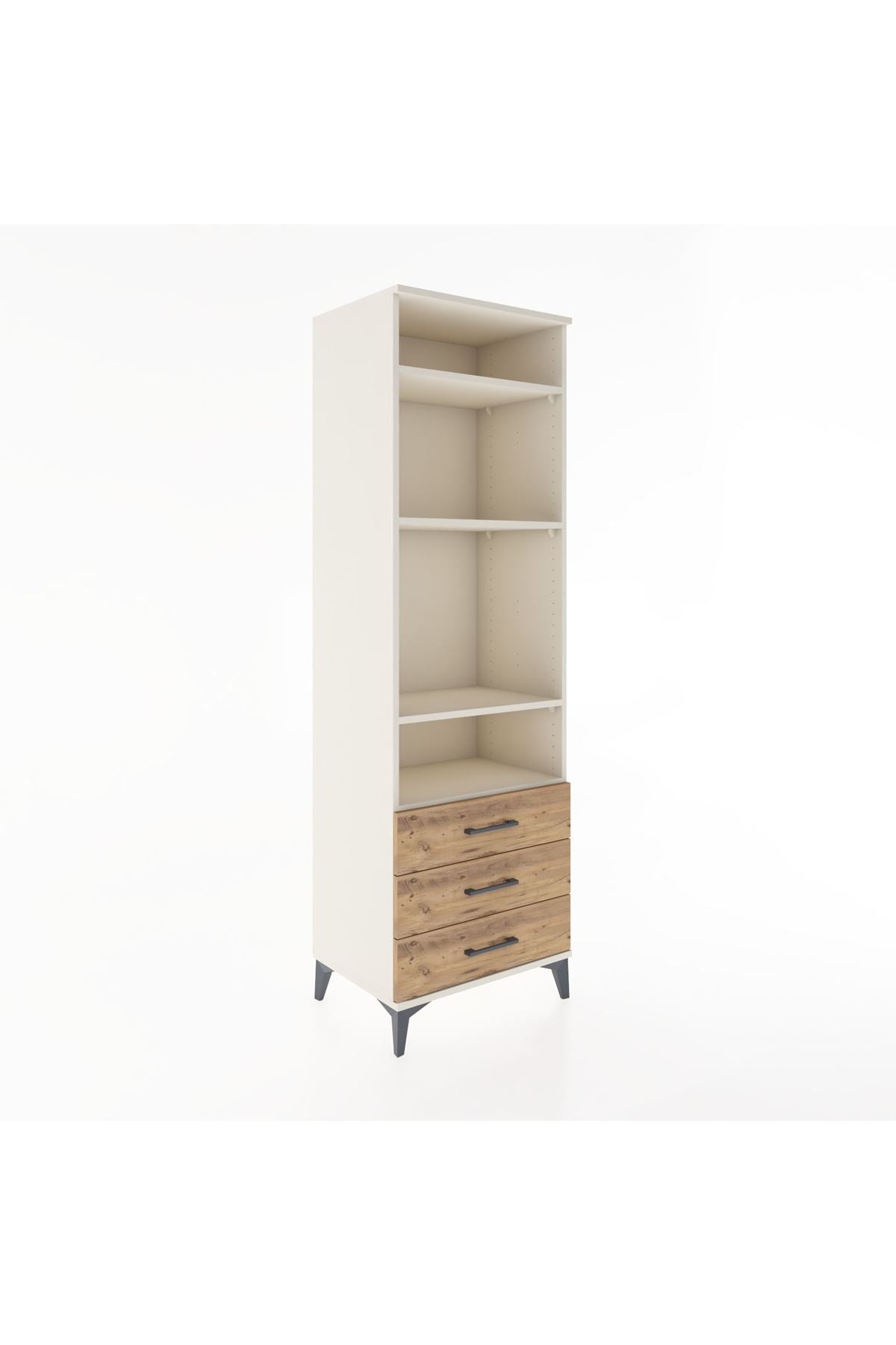 Hyperion Dolap 4 Raflı 3 Çekmeceli 60x44x195 Aytaşı-Çam