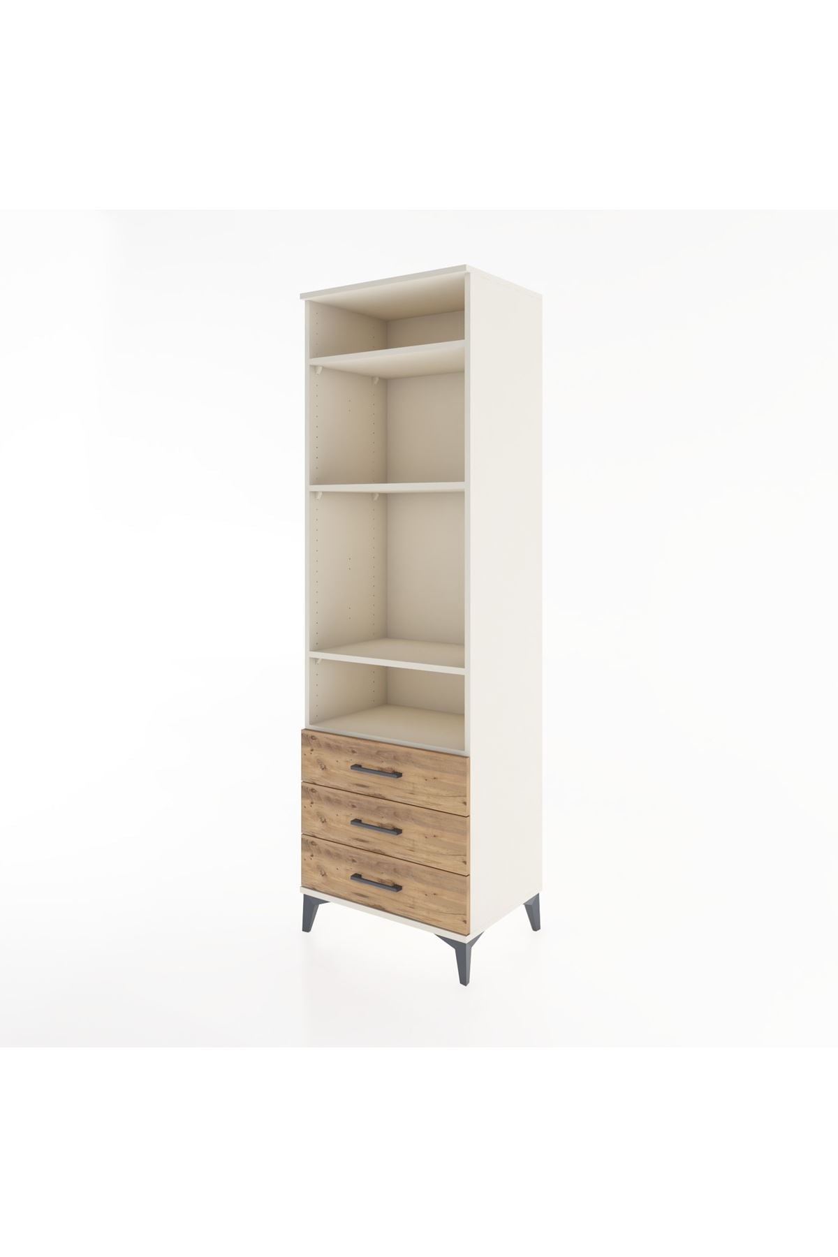 Hyperion Dolap 4 Raflı 3 Çekmeceli 60x44x195 Aytaşı-Çam