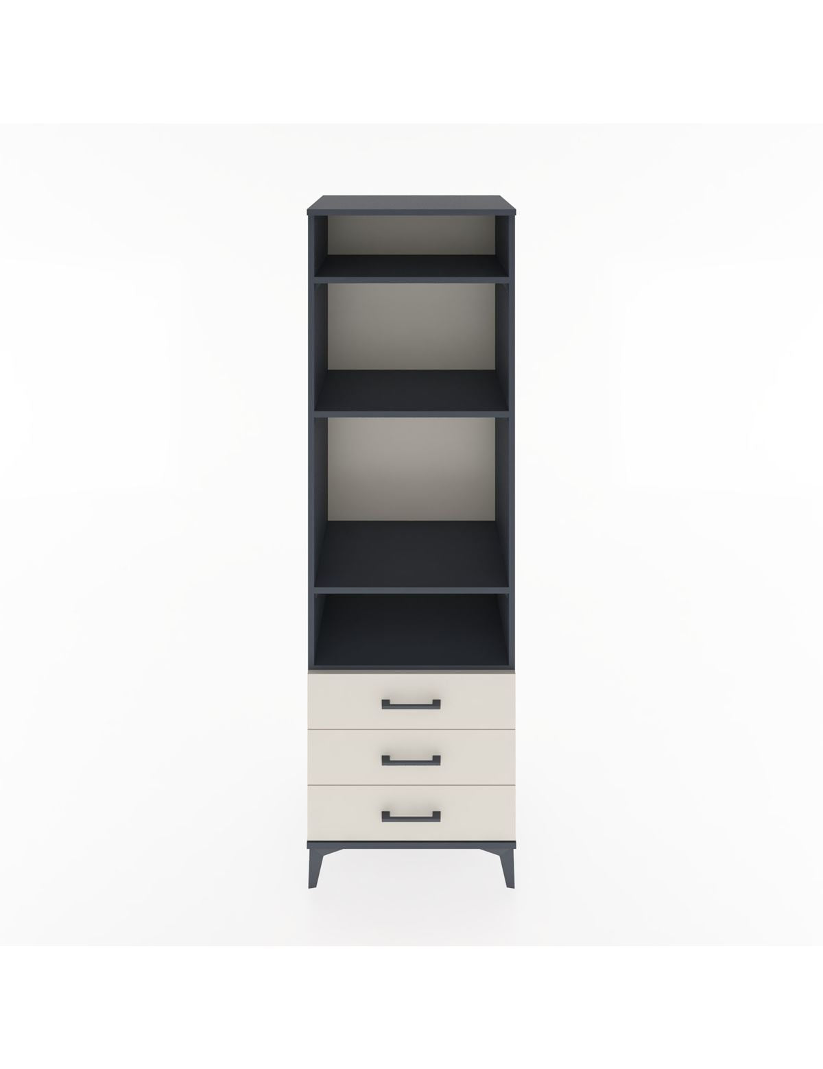 Hyperion Dolap 4 Raflı 3 Çekmeceli 60x44x195 Antrasit-Aytaşı