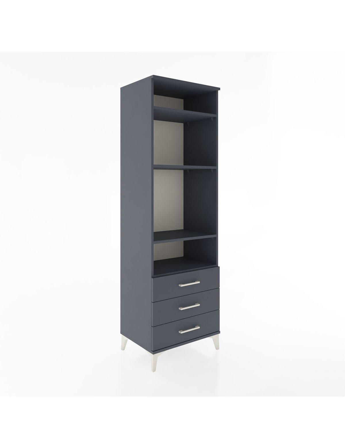 Hyperion Dolap 4 Raflı 3 Çekmeceli 60x44x195 Antrasit-Antrasit