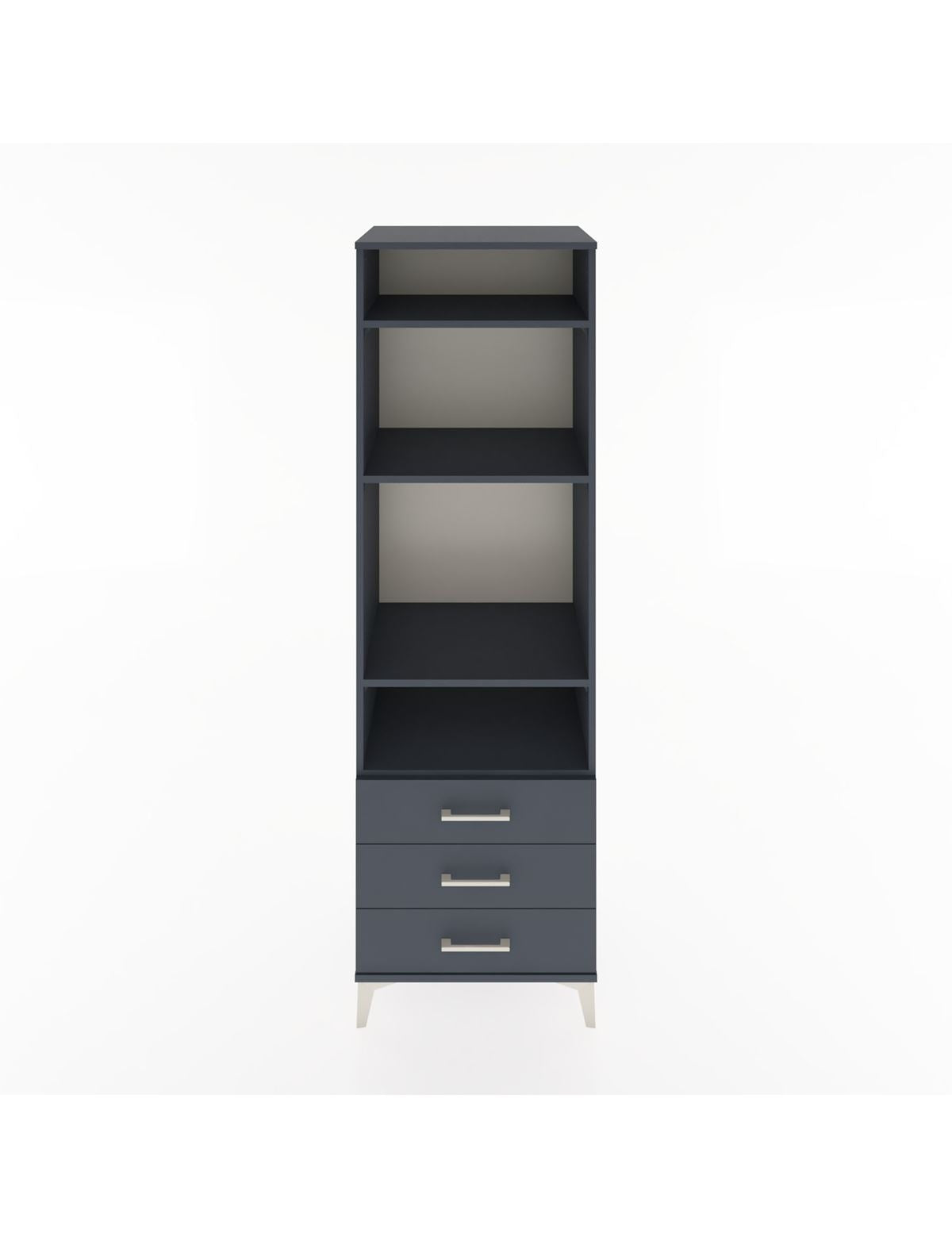 Hyperion Dolap 4 Raflı 3 Çekmeceli 60x44x195 Antrasit-Antrasit