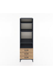 Hyperion Dolap 4 Raflı 3 Çekmeceli 60x44x195 Antrasit-Çam