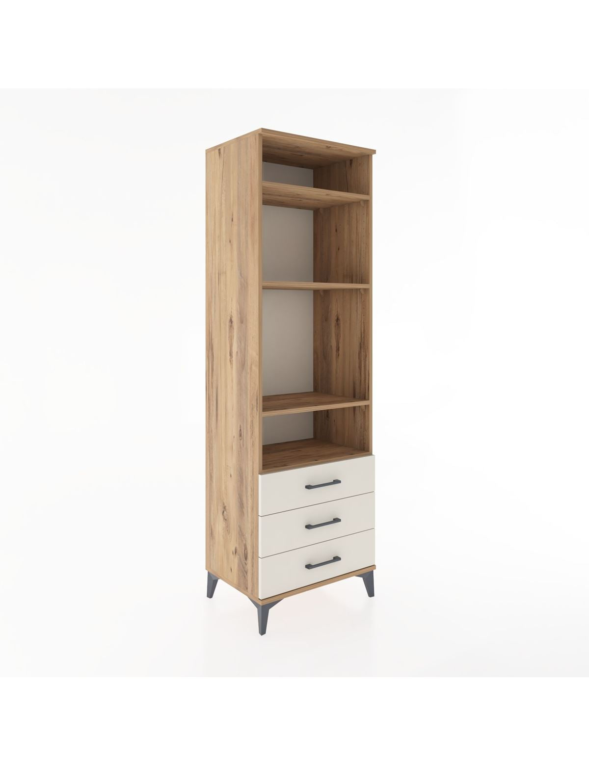 Hyperion Dolap 4 Raflı 3 Çekmeceli 60x44x195 Çam-Aytaşı