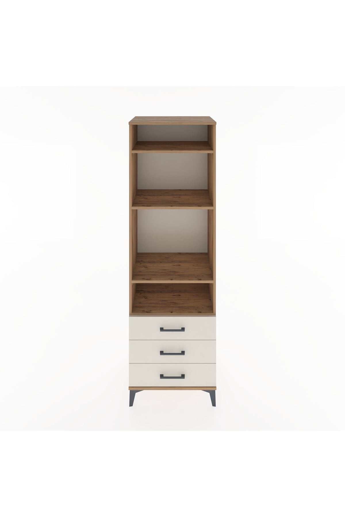 Hyperion Dolap 4 Raflı 3 Çekmeceli 60x44x195 Çam-Aytaşı