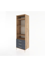 Hyperion Dolap 4 Raflı 3 Çekmeceli 60x44x195 Çam-Antrasit