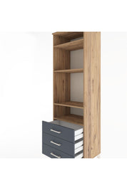 Hyperion Dolap 4 Raflı 3 Çekmeceli 60x44x195 Çam-Antrasit