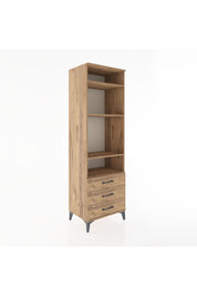 Hyperion Dolap 4 Raflı 3 Çekmeceli 60x44x195 Çam-Çam