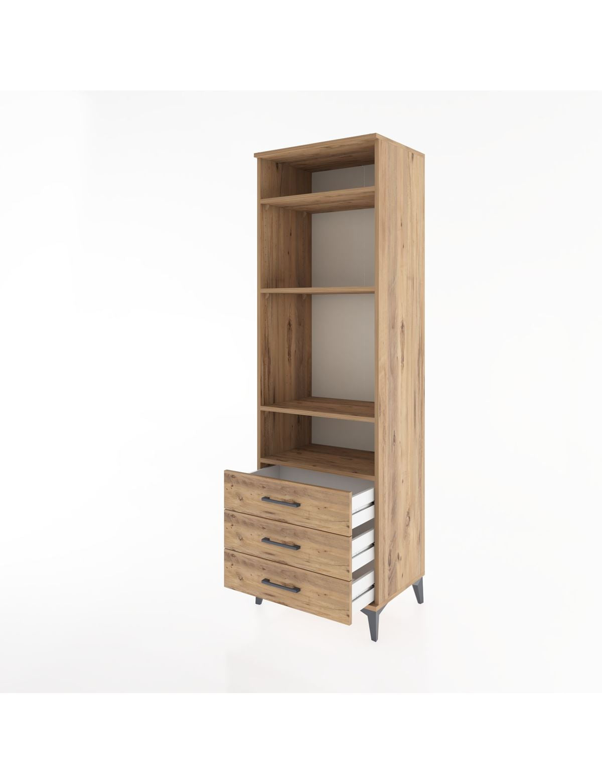 Hyperion Dolap 4 Raflı 3 Çekmeceli 60x44x195 - S59M105V9B