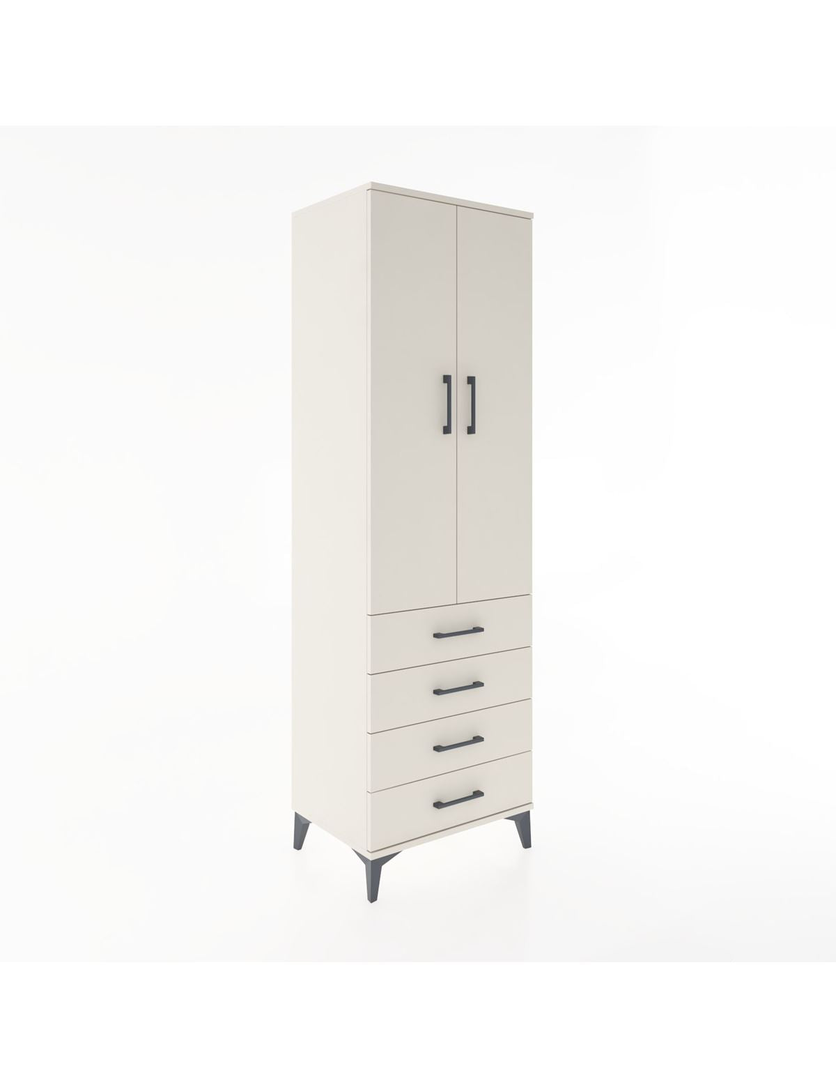 Hyperion Dolap Tek Raflı 4 Çekmeceli Tek Askılı 60x44x195 Aytaşı-Aytaşı