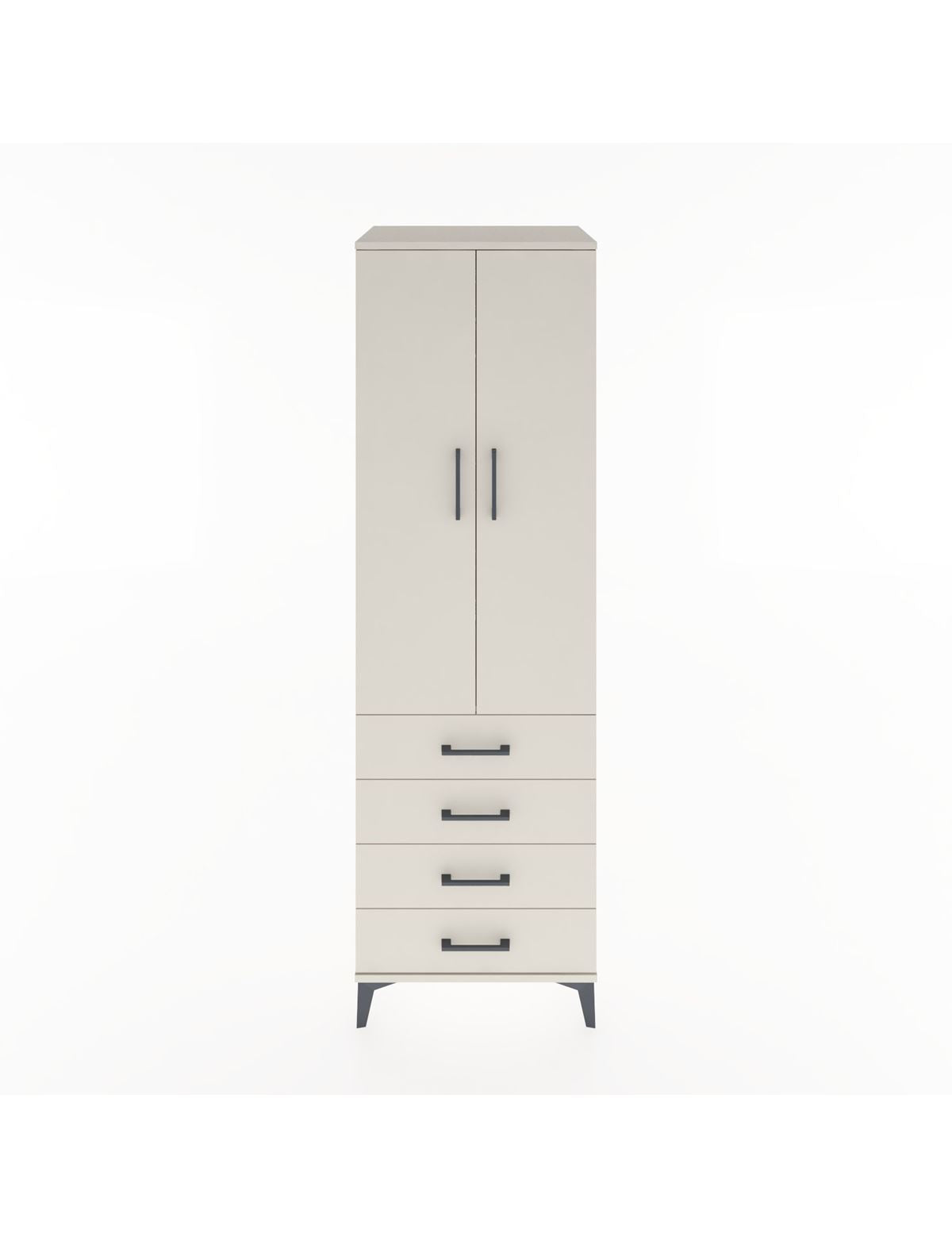 Hyperion Dolap Tek Raflı 4 Çekmeceli Tek Askılı 60x44x195 Aytaşı-Aytaşı