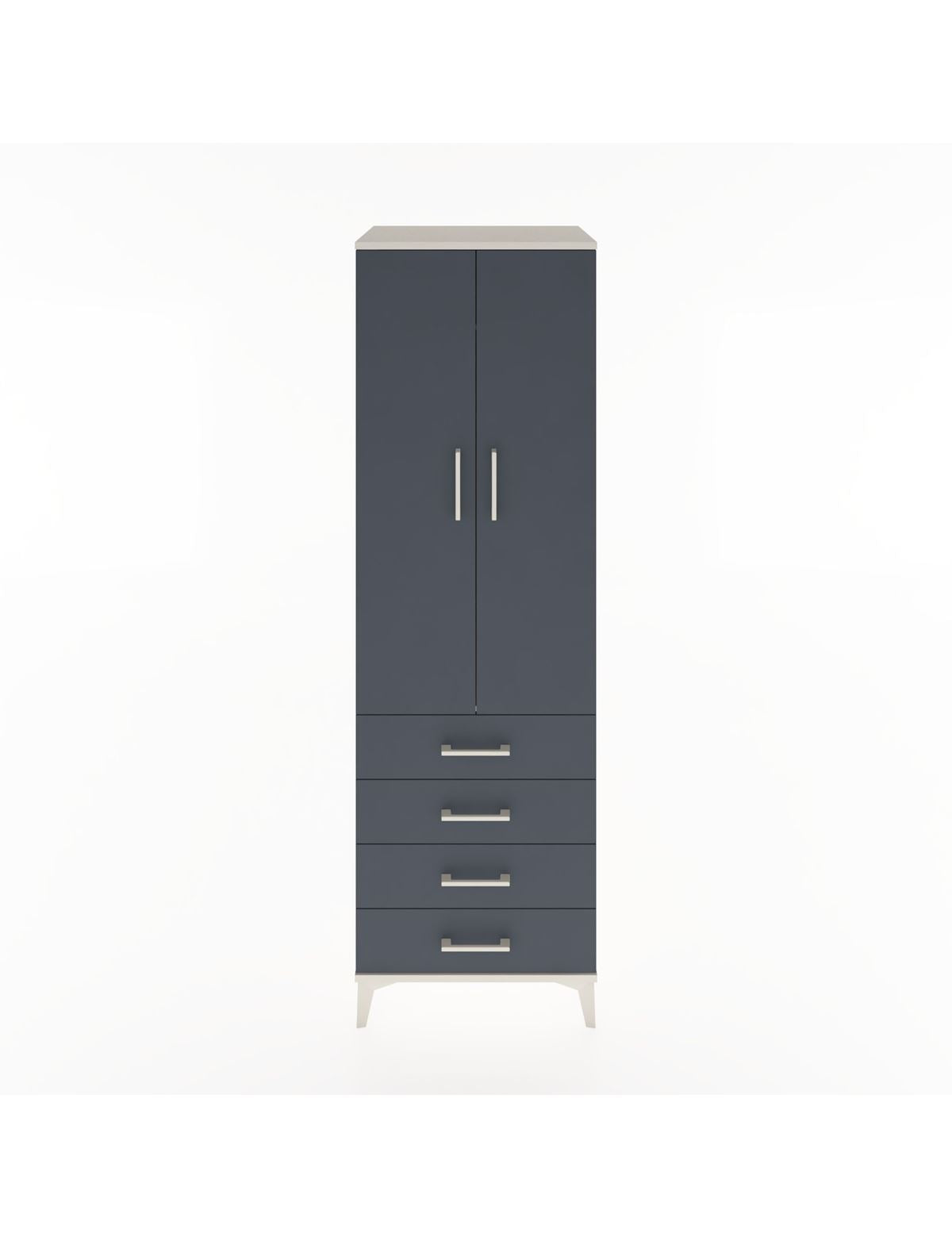 Hyperion Dolap Tek Raflı 4 Çekmeceli Tek Askılı 60x44x195 Aytaşı-Antrasit