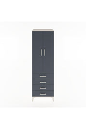 Hyperion Dolap Tek Raflı 4 Çekmeceli Tek Askılı 60x44x195 Aytaşı-Antrasit