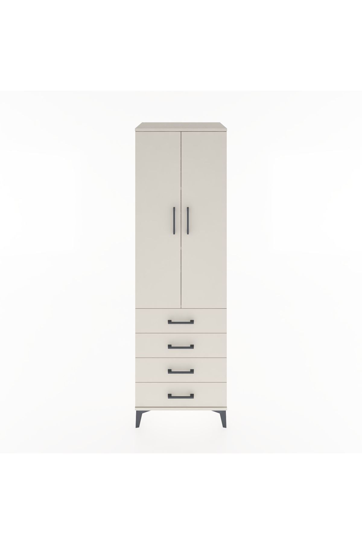 Hyperion Dolap 3 Raflı 4 Çekmeceli 2 Kapaklı 60x44x195 Aytaşı-Aytaşı