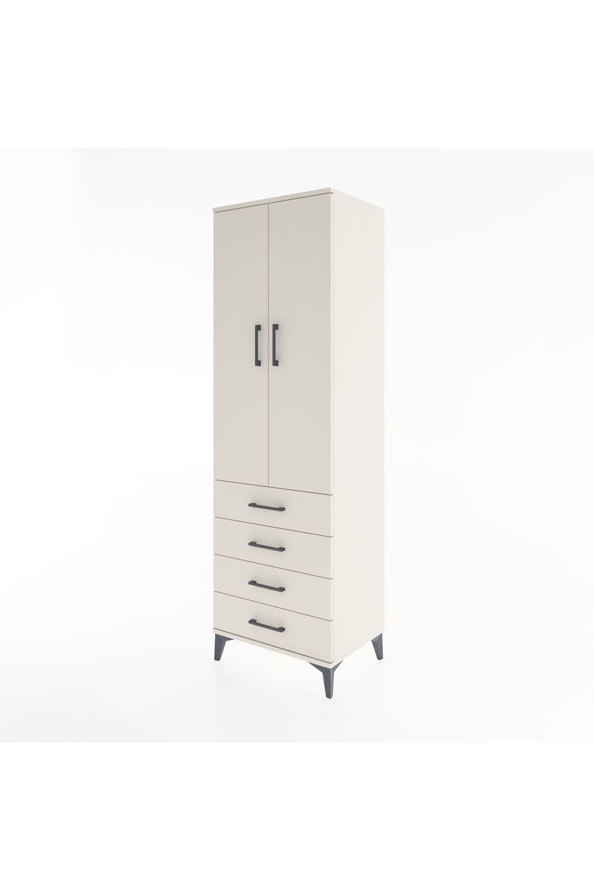 Hyperion Dolap 3 Raflı 4 Çekmeceli 2 Kapaklı 60x44x195 Aytaşı-Aytaşı