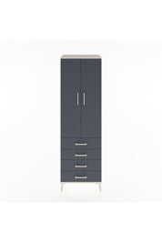 Hyperion Dolap 3 Raflı 4 Çekmeceli 2 Kapaklı 60x44x195 Aytaşı-Antrasit