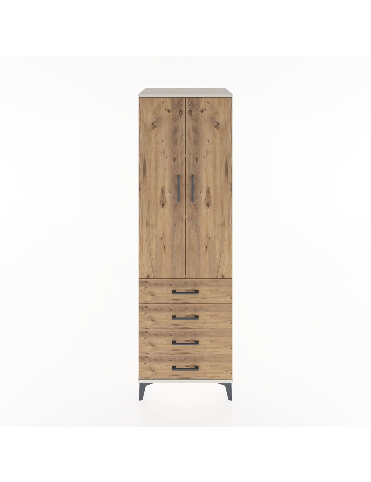 Hyperion Dolap 3 Raflı 4 Çekmeceli 2 Kapaklı 60x44x195 Aytaşı-Çam