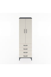 Hyperion Dolap 3 Raflı 4 Çekmeceli 2 Kapaklı 60x44x195 Antrasit-Aytaşı