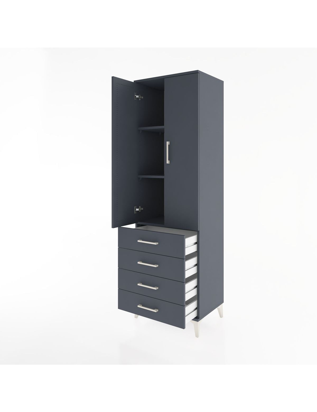 Hyperion Dolap 3 Raflı 4 Çekmeceli 2 Kapaklı 60x44x195 - S59M107V5B