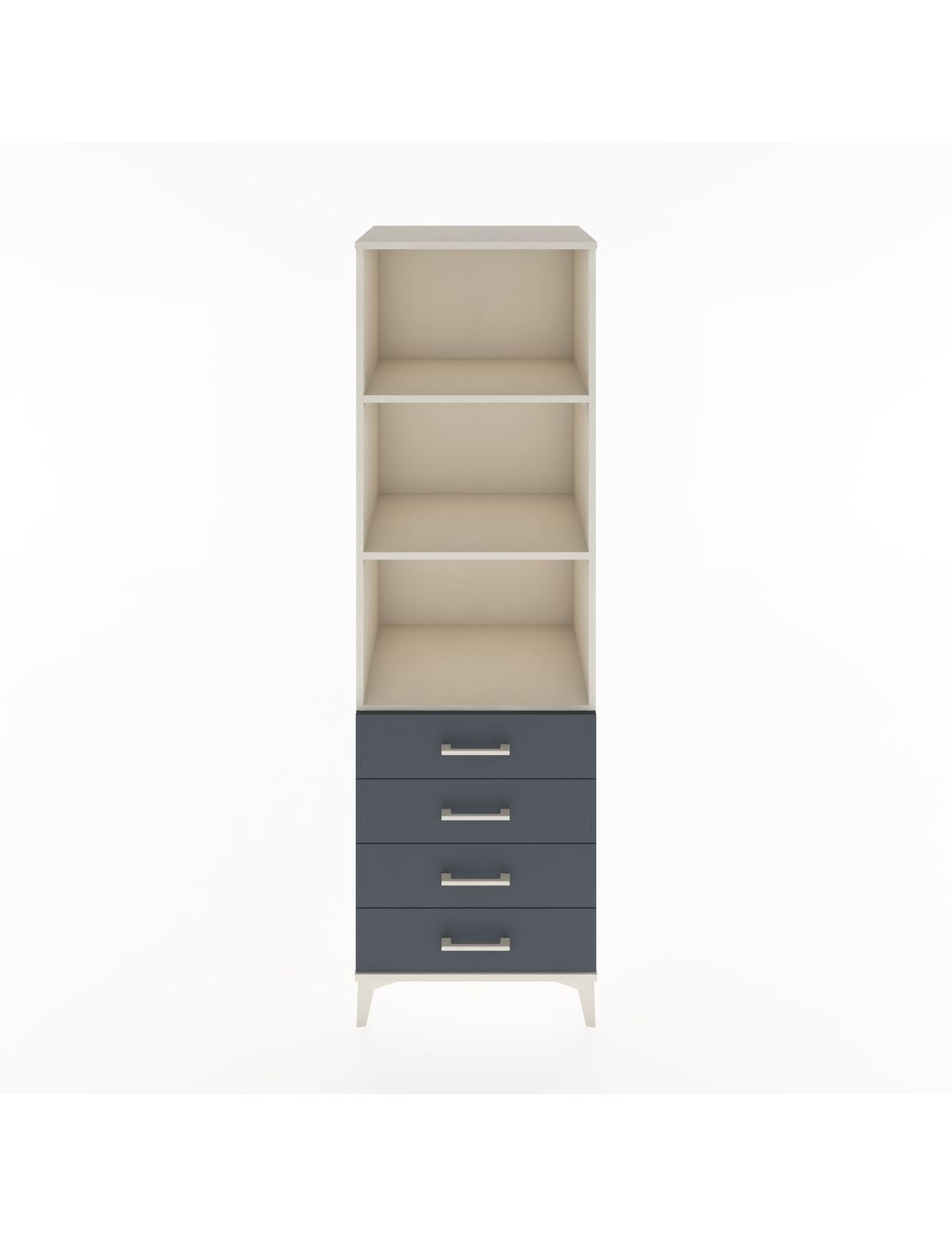 Hyperion Dolap 3 Raflı 4 Çekmeceli 60x44x195 Aytaşı-Antrasit