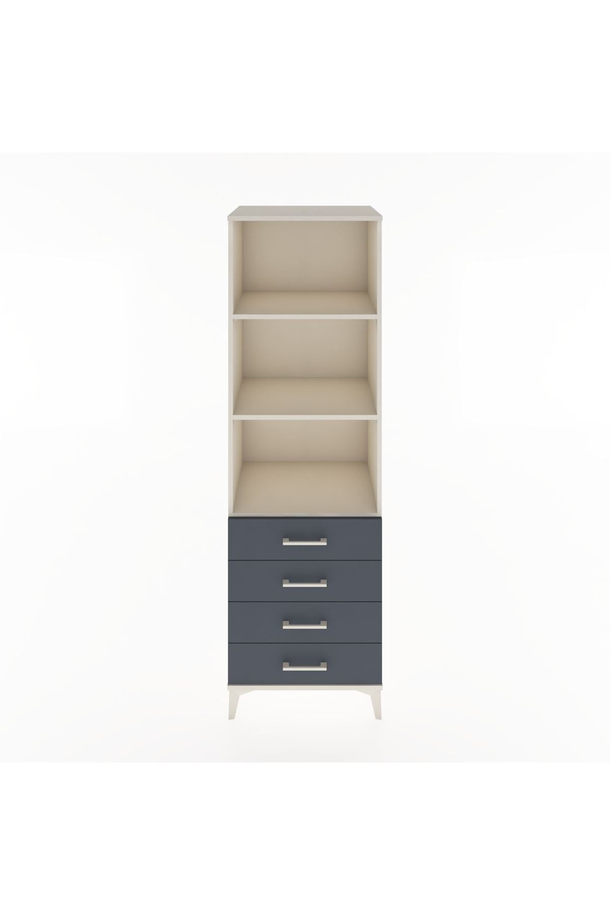 Hyperion Dolap 3 Raflı 4 Çekmeceli 60x44x195 Aytaşı-Antrasit