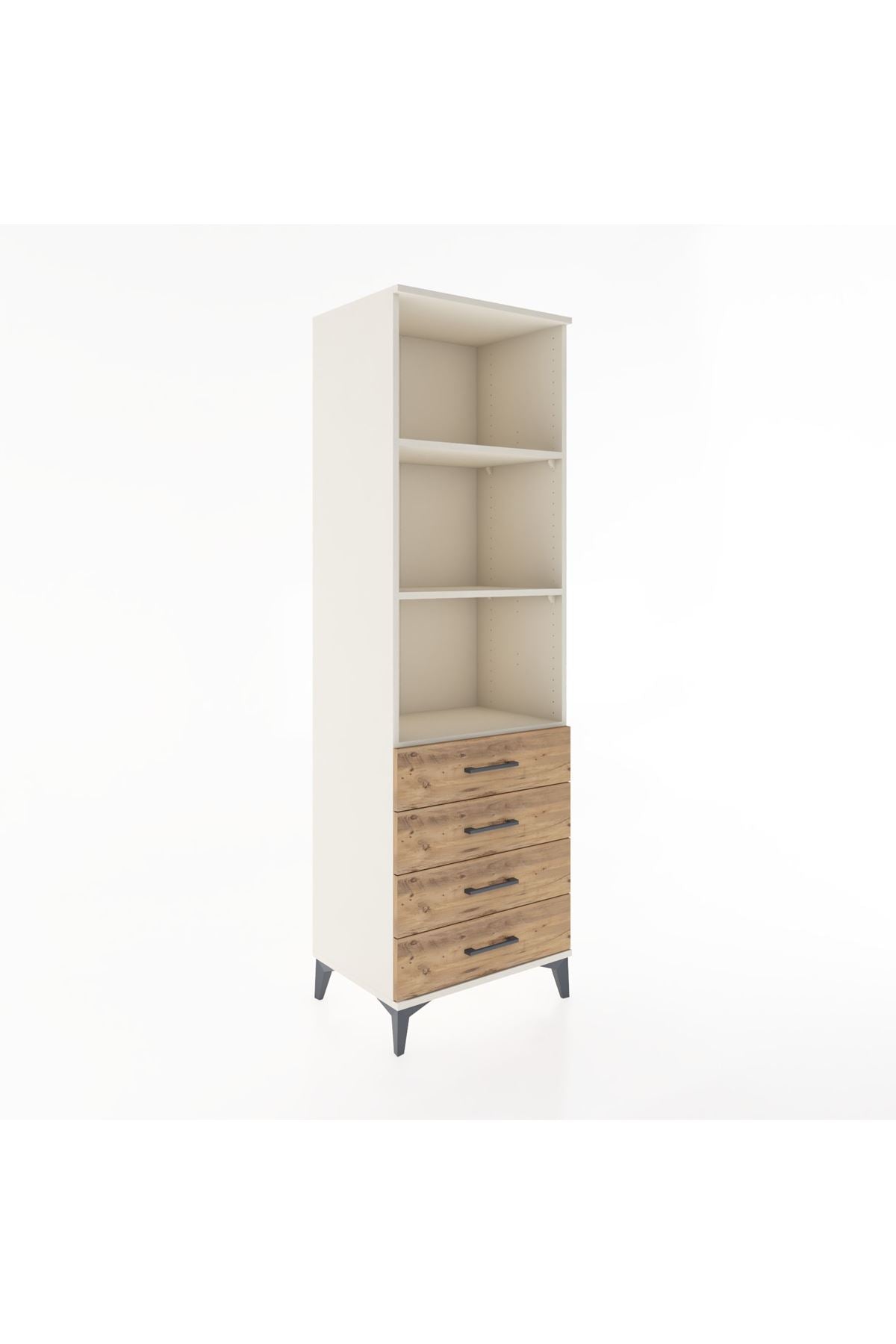 Hyperion Dolap 3 Raflı 4 Çekmeceli 60x44x195 Aytaşı-Çam