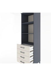 Hyperion Dolap 3 Raflı 4 Çekmeceli 60x44x195 Antrasit-Aytaşı