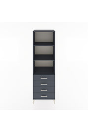 Hyperion Dolap 3 Raflı 4 Çekmeceli 60x44x195 Antrasit-Antrasit