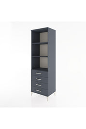 Hyperion Dolap 3 Raflı 4 Çekmeceli 60x44x195 Antrasit-Antrasit