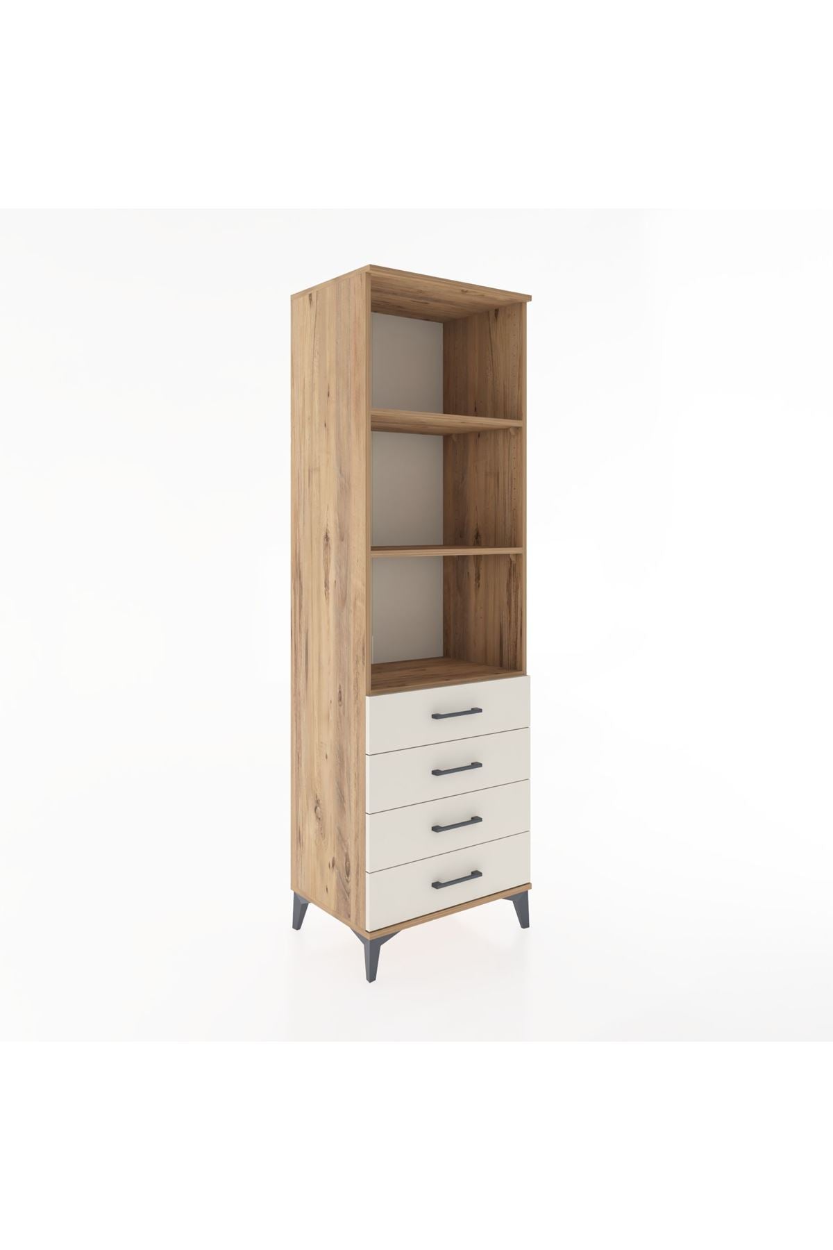 Hyperion Dolap 3 Raflı 4 Çekmeceli 60x44x195 Çam-Aytaşı