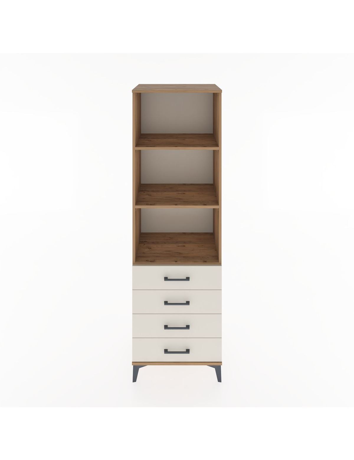 Hyperion Dolap 3 Raflı 4 Çekmeceli 60x44x195 Çam-Aytaşı