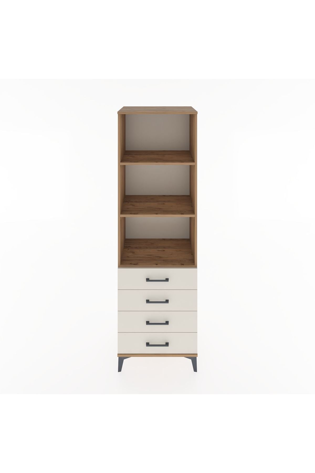 Hyperion Dolap 3 Raflı 4 Çekmeceli 60x44x195 Çam-Aytaşı